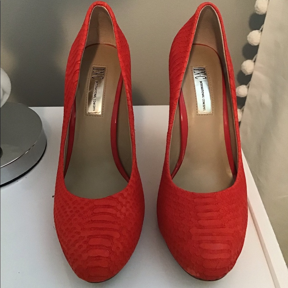 Inc Orange Python Heels Size 8 - image 1